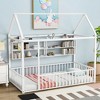 KIGFTSOD Metal Bed House Bed Frame with Fence and Shelves - 2 of 4