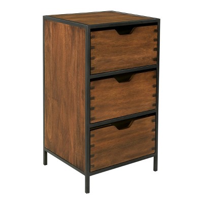 3 Drawer Clermont Office Cabinet Walnut - Osp Home Furnishings : Target