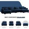 Christopher Knight Home Chasel  Modern 4 Seater Velvet 166" U Sofa with Bolstered Armrests and Two Movable Ottomans - 4 of 4