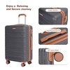 Gulches 5-Piece Durable Hard Case Luggage Set (20"/24"/28"/Travel Bag/Toiletry Bag) - Color Matching Gray - 4 of 4