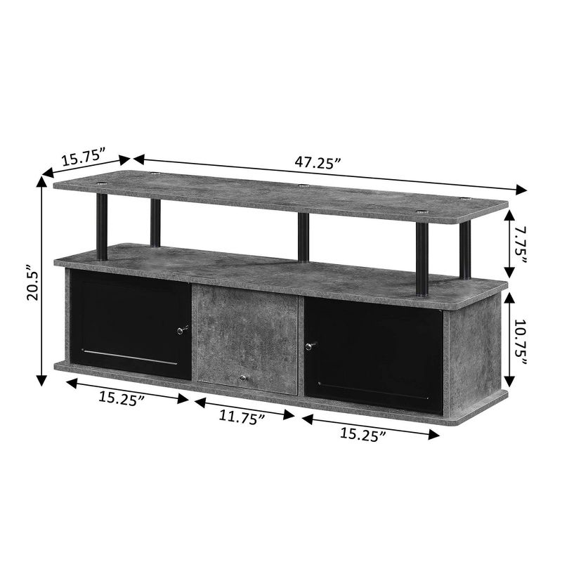 Designs2Go TV Stand for TVs up to 50" with 3 Storage Cabinets and Shelf - Breighton Home, 5 of 6