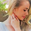 18k Gold Plated 25mm Hoop Earrings with Crystals for Women - 4 of 4
