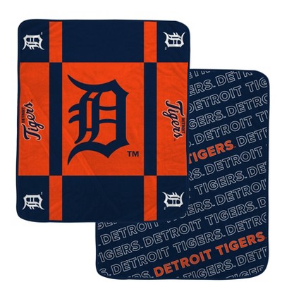 MLB Detroit Tigers Reverse Block Double Sided Ultra Cozy Blanket