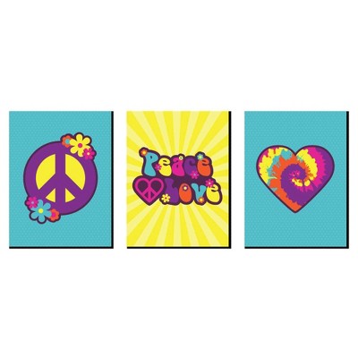 Big Dot of Happiness 60's Hippie - 1960s Wall Art, Room Decor and Groovy Themed Room Home Decorations - Gift Ideas - 7.5 x 10 inches - Set of 3 Prints