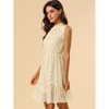 INSPIRE CHIC Women's Metallic Dot Print Sleeveless Ruffle Cocktail Skater Dress - 4 of 4
