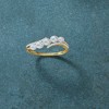 Ross-Simons 3-4mm Cultured Pearl and .10 ct. t.w. Diamond Wave Ring in 14kt Yellow Gold Size 7 - 4 of 4