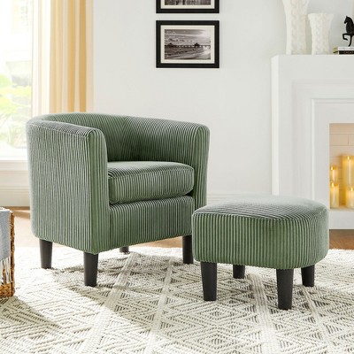 NicBex Modern Accent Chair with Ottoman,Upholstered Corduroy Arm Chair,Comfy Armchair for Living Room,Bedroom and Office