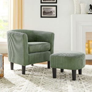 NicBex Modern Accent Chair with Ottoman,Upholstered Corduroy Arm Chair,Comfy Armchair for Living Room,Bedroom and Office - 1 of 4