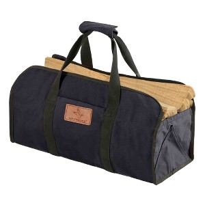 WHITE DUCK Tote Shape Canvas Firewood Log Carrier Waxed Heavy-Duty Collapsible Tote with Handles for Wood, Gear, or Tools - 1 of 4