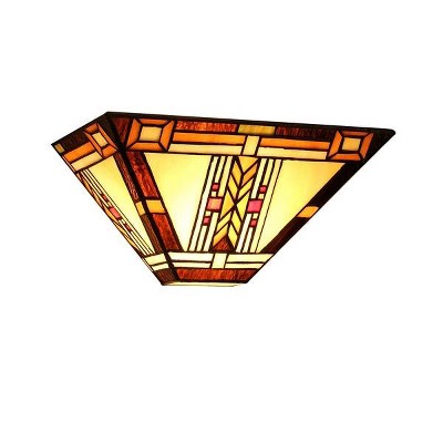 Chloe Lighting Gode Tiffany-Style 1 Light Mission Wall Sconce 12" Wide