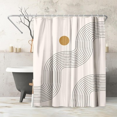 Americanflat 71" x 74" Shower Curtain, Boho Geometric Lines Part 3 by Tetyana Karankovska