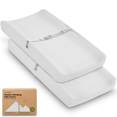 KeaBabies 2pk Soothe Changing Pad Covers for Girl, Boy, Organic Soft Cotton Contoured Diaper Changing Table Pad Covers