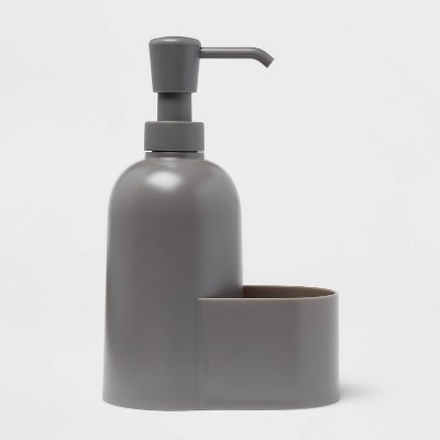 Plastic Soap Dispenser with Sponge Holder Pewter Matte - Room Essentials™