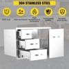 Outdoor Kitchen Drawer Combo - 28" Stainless Steel 304 BBQ Island Storage with Paper Towel Rack, Double Drawers & Side Door - 4 of 4