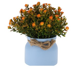 Unique Bargains Artificial Plants Baby's Breath in Pot Plastic 3.94"x3.94"x7.09" 1 Pc - 1 of 4