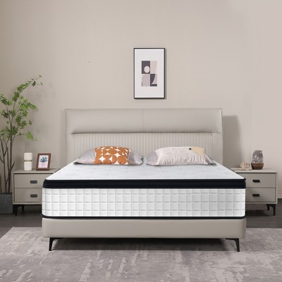 Dolonm 12 Inch Hybrid Mattress, Cool Memory Foam & Pocket Springs, Medium-Firm, OEKO-TEX Certified, Motion Isolation, Euro Top, Bed in a Box
