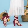 Perphy Women's Crisscross Lace Up Mid Block Heels Sandals - 2 of 4