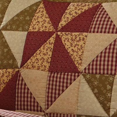 Mill Village Red and Green Cotton Standard Sham