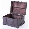 Vintiquewise Antique Style Black Wooden Steamer Trunk, Coffee Table - 4 of 4