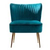 WestinTrends Phoebe Upholstered Tufted Velvet Accent Chair With Metal Leg - 3 of 4