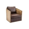 CAVINAS 360 Degree Swivel Barrel Accent Chair with Rattan Frame,  Upholstered Sofa Chair with Wood Base - 3 of 4