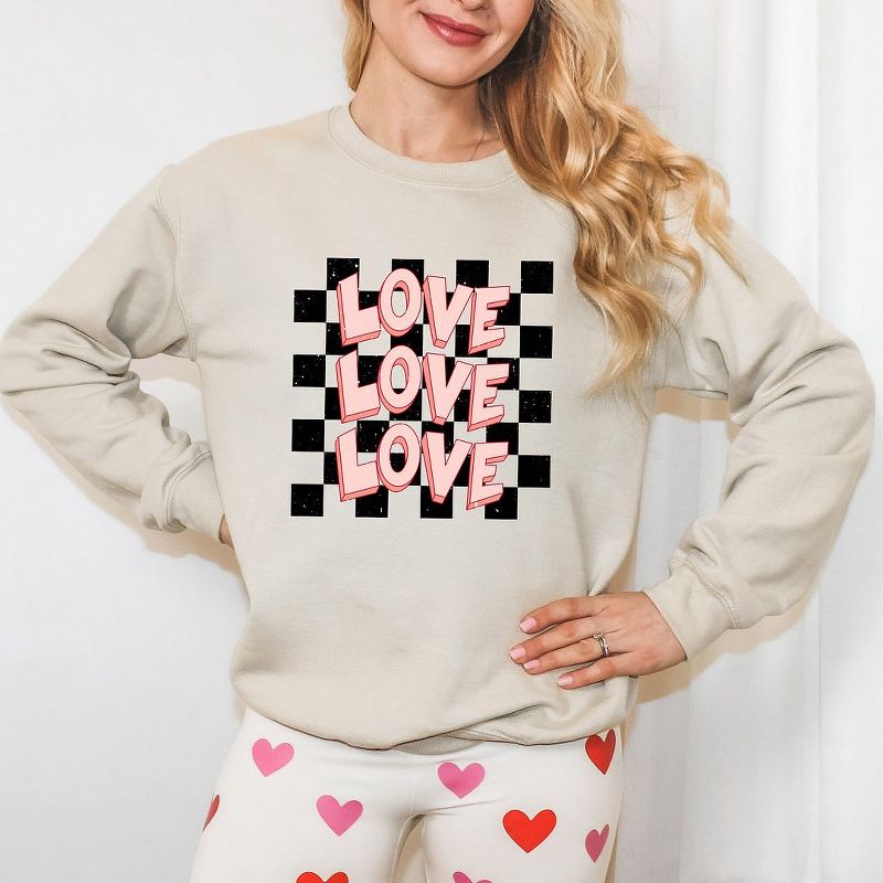 Simply Sage Market Women's Graphic Sweatshirt Love Stacked Grunge, 3 of 5