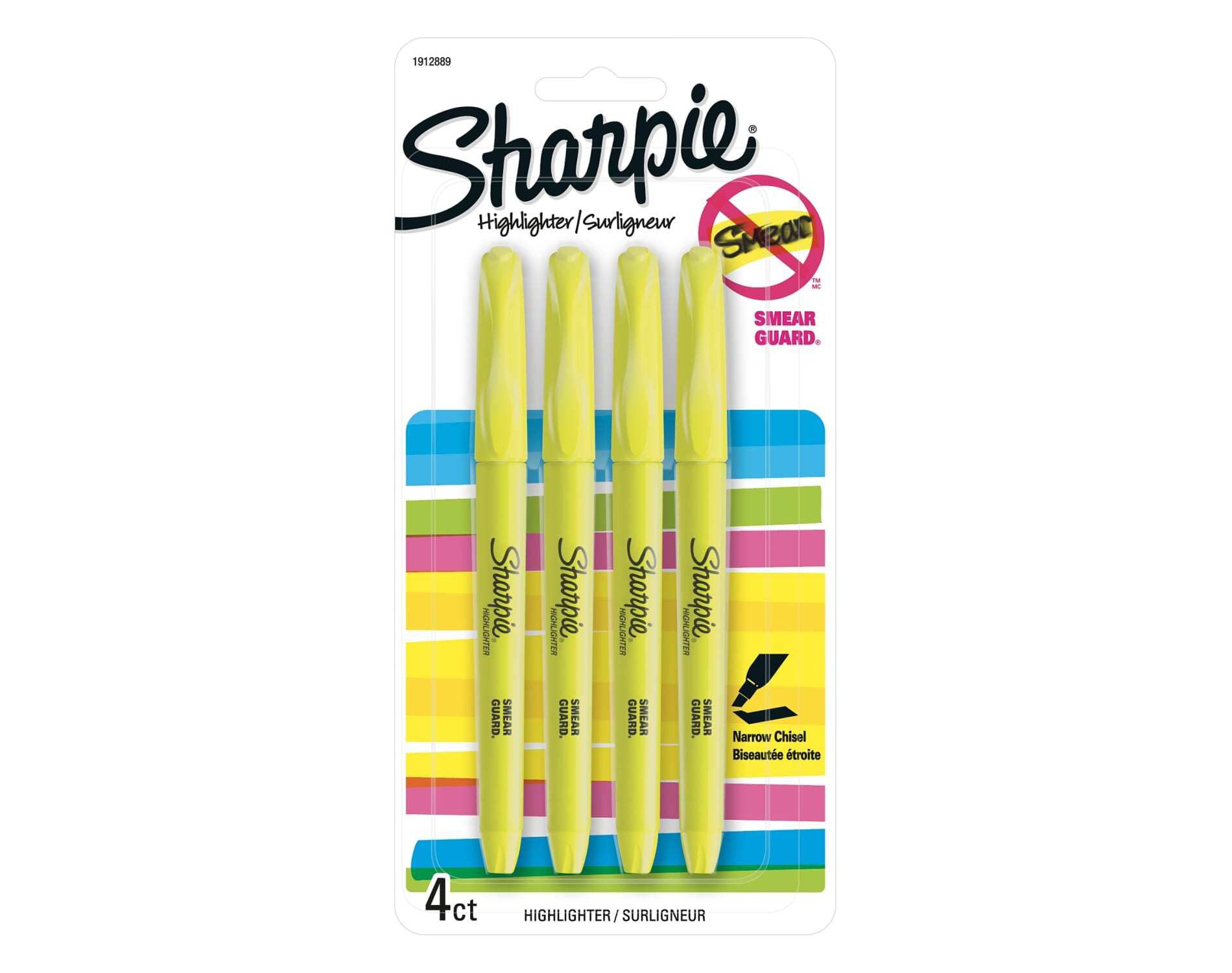 Highlighter 4ct Yellow Sharpie