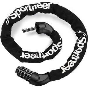 Sportneer Bike Lock: 5 Digit Combination High Security Anti Theft Bike Chain Lock - 3.2/3.6/4ft Heavy Duty Keyless Bicycle Lock for Bike - 1 of 4