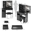 Vanity Desk Modern with LED Mirror and Drawer Storage for Bedroom 37in-3irtyhousy - 4 of 4