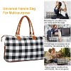 iMountek"Women’s Multi-functional Duffle Bag - Travel, Weekend, Overnight, Tote, Shoulder & Diaper Bag"LeoRed&White - 4 of 4