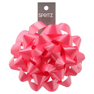 Glossy Gift Bow Pink - Spritz™: Large Decorative Bow for Gift Wrapping, Birthday & All Occasions, 6" Solid Plastic - 1 of 1
