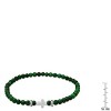Steeltime  men's sterling silver cross and green agate beaded stretch bracelet - 3 of 3