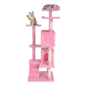 BestMassage Cat Tree 54/62/70/81 Inch Cat Tower with Sisal Scratching Post - 1 of 4