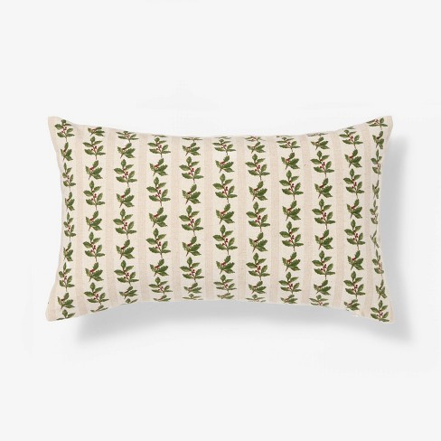 Holly Striped Lumbar Throw Pillow Cream green Threshold Designed With Studio Mcgee Target