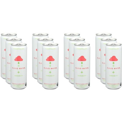 Cloud Water Immunity Organic Grapefruit Mint & Basil Sparkling Water - Pack of 12 - 12 fl oz
