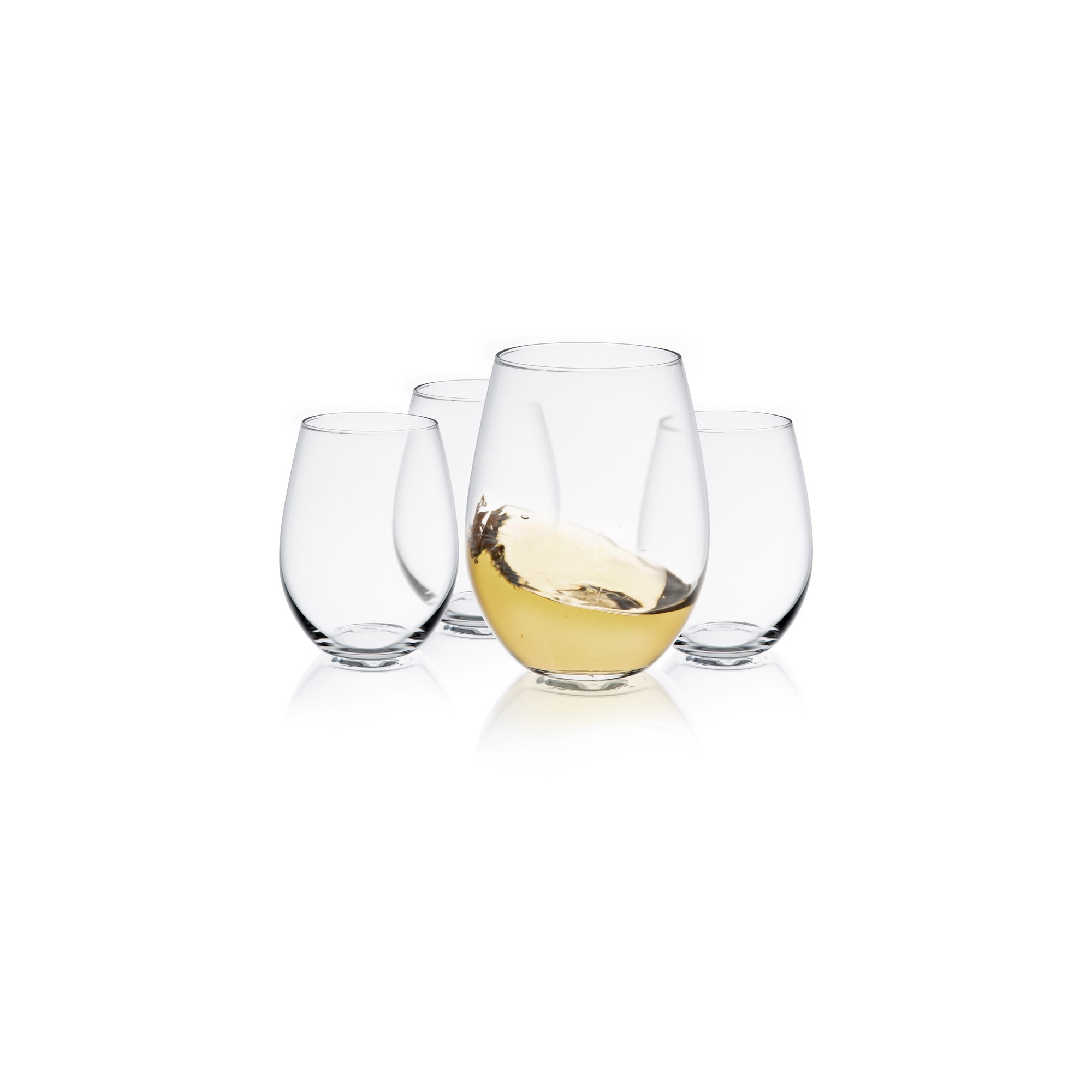 JoyJolt Spirits Stemless Wine Glasses Set of 4 Wine Glasses for Red or White Wine - 19-Ounces
