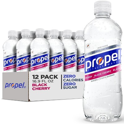 Propel Electrolyte Enhanced Water Sports Drink, Black Cherry Flavored Water,  16.9 fl oz Water Bottles (12 Pack)