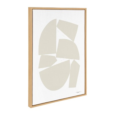 Neutral Abstract Canvas Print with Natural Frame, 36" x 27"