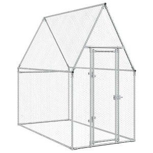 vidaXL Chicken Cage Silver Galvanized Steel 39.4 x 39.4 x 74.8 in - 1 of 4