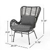 Christopher Knight Home Bechtel Outdoor Wicker Wrapped Club Chairs with Cushion (Set of 2) - 3 of 4