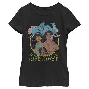 Girl's Aladdin Agrabah Distressed Group T-Shirt - 1 of 4
