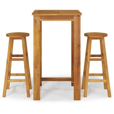 vidaXL Garden Bar Set Natural Acacia Wood Solid Acacia Wood Compact