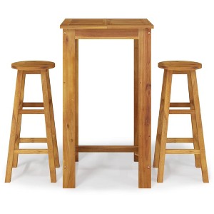 vidaXL Garden Bar Set Natural Acacia Wood Solid Acacia Wood Compact - 1 of 2
