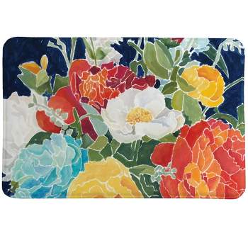 Laural Home Midnight Floral 20"W x 30"L Memory Foam Rug