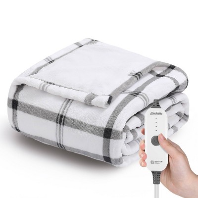 50 X 60 Nordic Premium Heated Throw Electric Blanket Window Plaid White gray Sunbeam Target