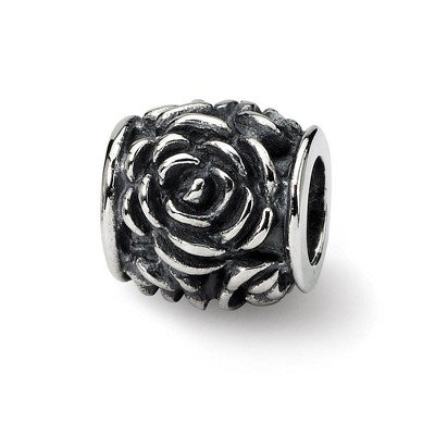 Black Bow Jewelry Sterling Silver Rose Bali Bead Charm