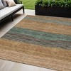 Terra Cotta Copper And Beige Striped Washable Indoor Outdoor Area Rug - 2 of 4