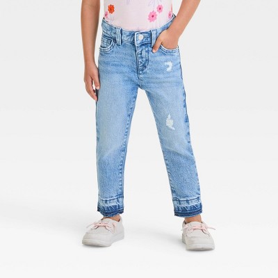 Image of Toddler Girls' Straight Released Hem Jeans - Cat & Jack™ Blue 12M