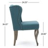 Polyester Blend Wingback Chair with Button Tufting, Nailhead Detail, and Rubberwood Frame - 4 of 4