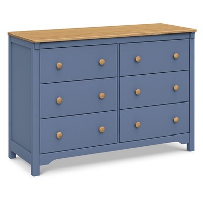 DaVinci Shea 6-Drawer Dresser - Cove Blue and Honey